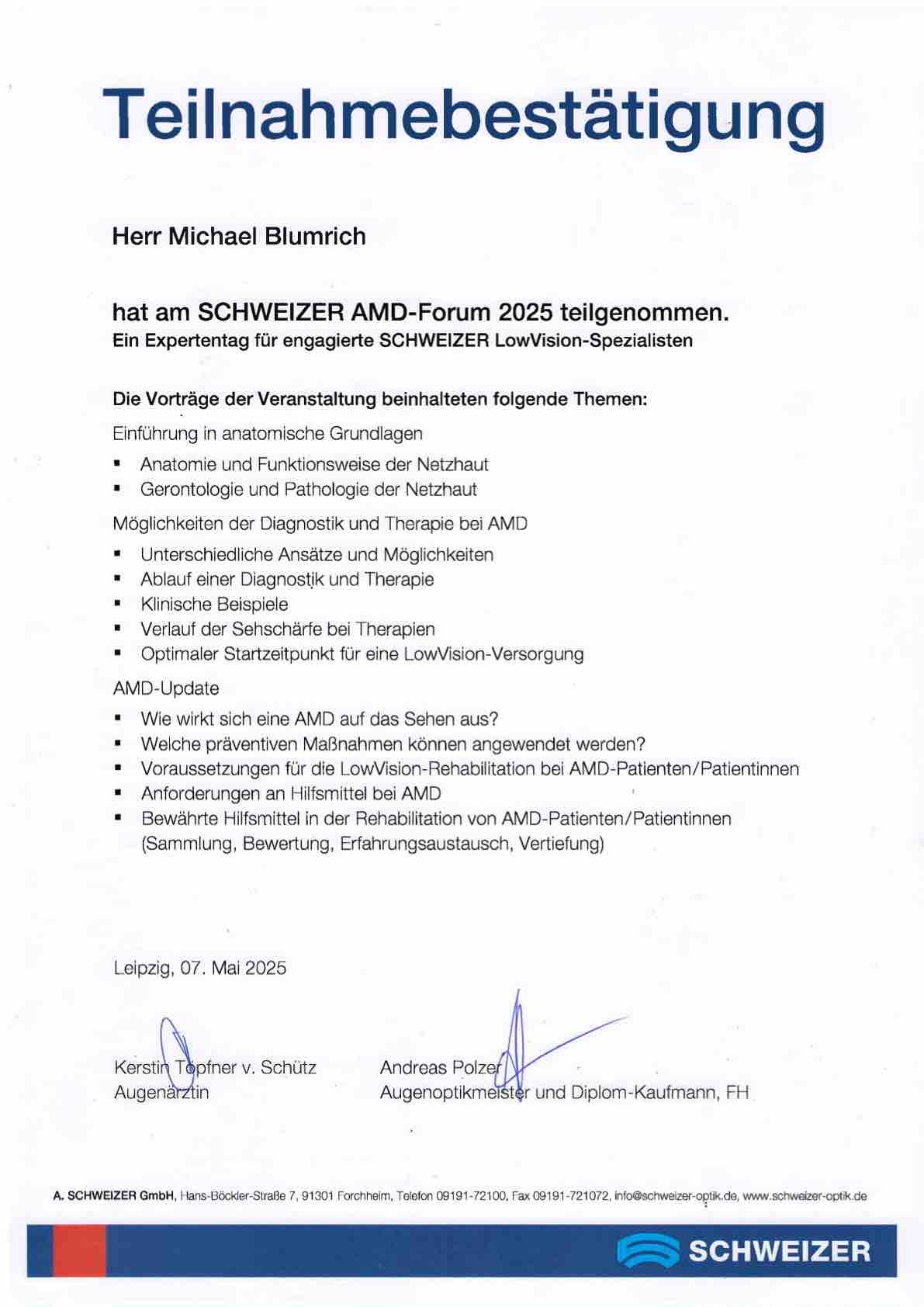 Seminar Schweizer Zertifikat